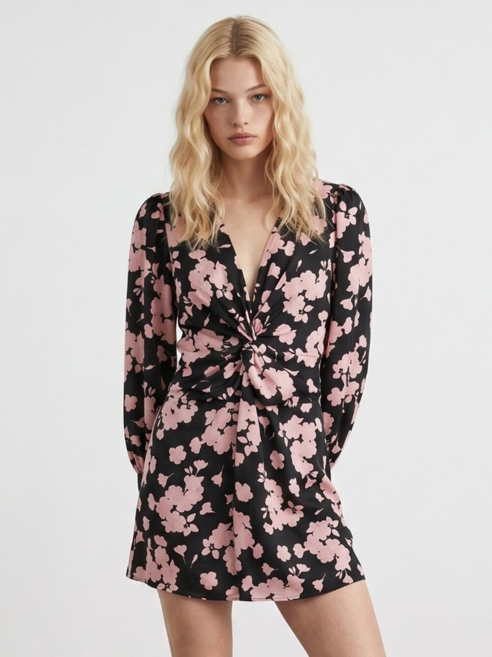 NWT The Kooples Japanese Floral Twist Front Mini Dress Romantic Going Out Size M